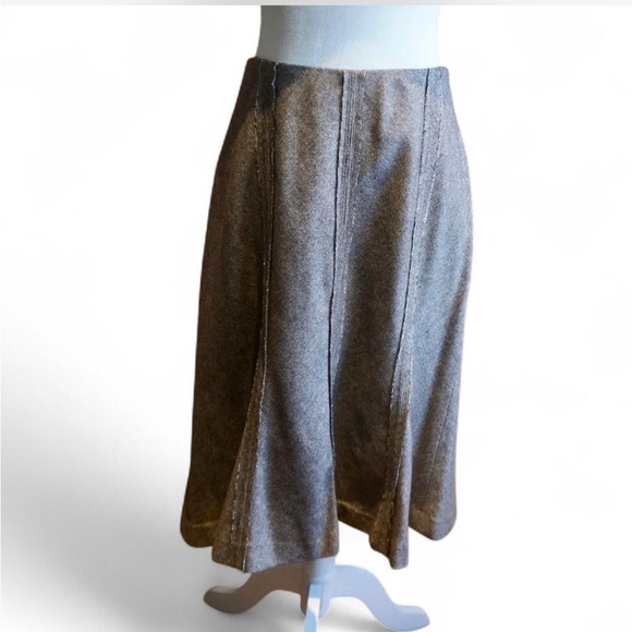 Vintage Dresses & Skirts - 💚 VINTAGE ALFANI Brown Houndstooth Midi Skirt (10)